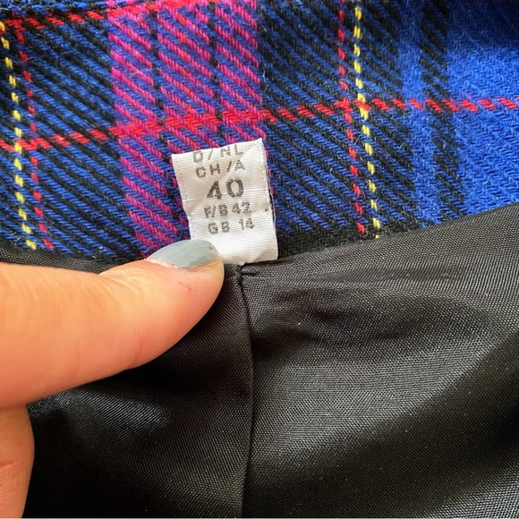 💙 CLASSY BLUE PINK MULTI PLAID BLAZER JACKET! - Picture 13 of 15